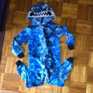 George Kids Blue fleece zippered shark Pajamas / Halloween costume
